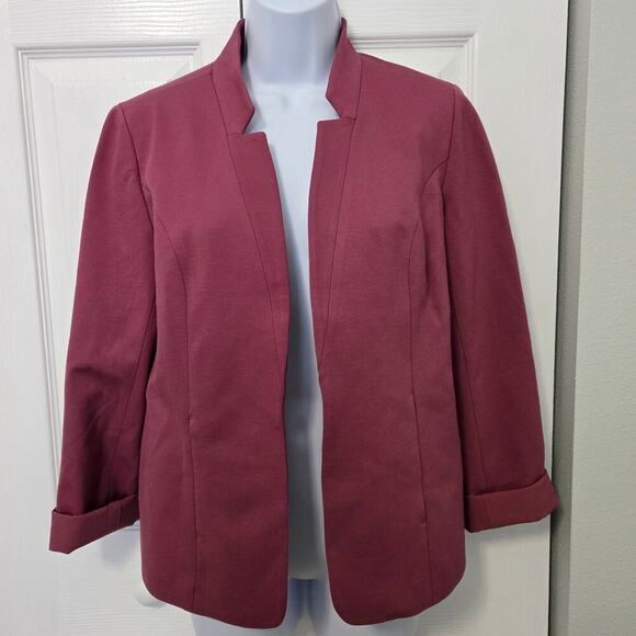 41 Hawthorne Stella Nothced Collar Ponte Blazer Pink Office Work Wear Stitch Fix - Picture 6 of 9